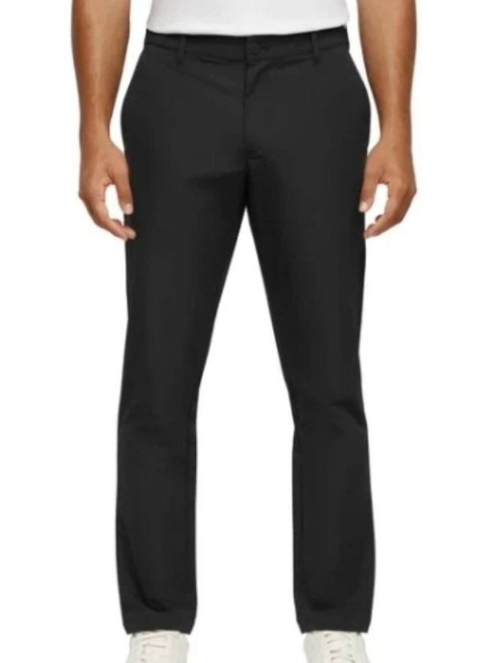 NWOT Banana Republic Flat Front Men's 32X32 Black Tech Pants Polyester Slim Fit